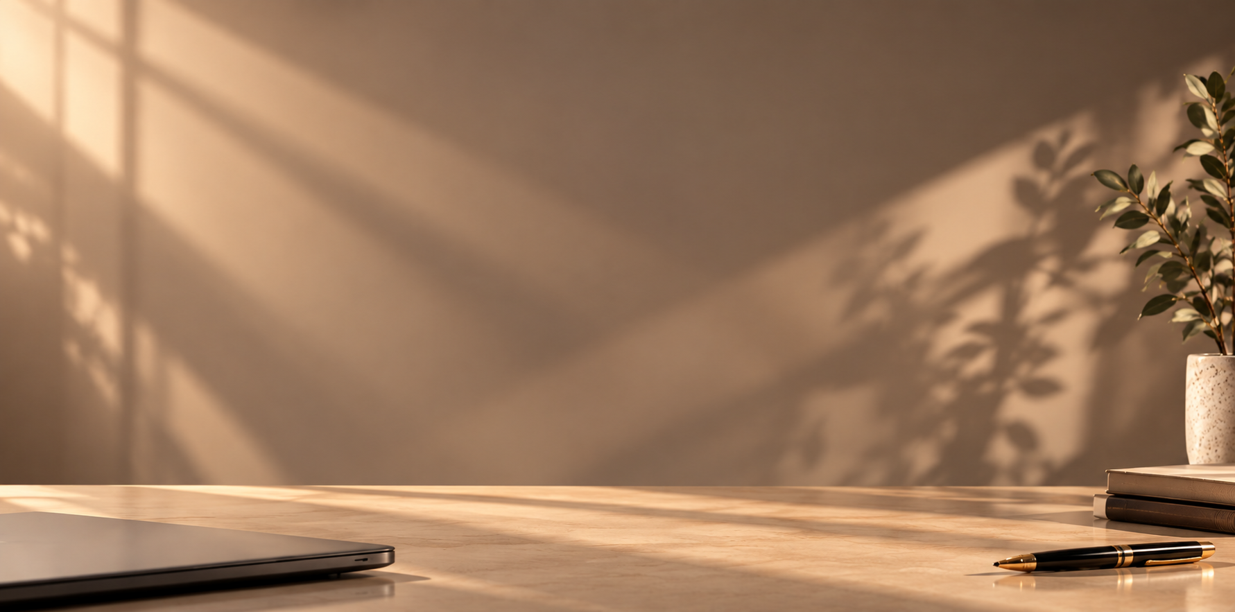 Modern contract document on wooden desk with warm lighting